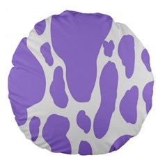 Cow Print, Aesthetic,violelilac, Animal, Purple, Simple Large 18  Premium Flano Round Cushions