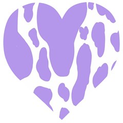 Cow Print, Aesthetic,violelilac, Animal, Purple, Simple Wooden Puzzle Heart