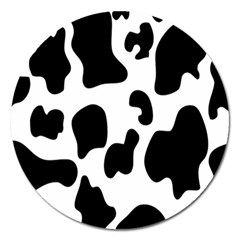 Black And White Cow Print,wallpaper Magnet 5  (round)
