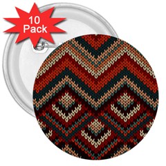 Pattern Knitting Texture 3  Buttons (10 Pack) 