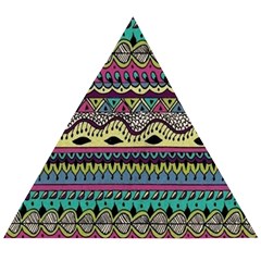 Aztec Design Wooden Puzzle Triangle