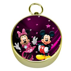 Cartoons, Disney, Mickey Mouse, Minnie Gold Compasses