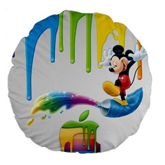 Mickey Mouse, Apple Iphone, Disney, Logo Large 18  Premium Flano Round Cushions