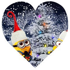 Minions Christmas, Merry Christmas, Minion Christmas Wooden Puzzle Heart