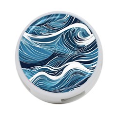 Abstract Blue Ocean Wave 4-port Usb Hub (one Side) by Jack14