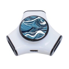 Abstract Blue Ocean Wave 3-port Usb Hub by Jack14