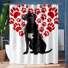 Cane Corso Gifts T- Shirt Cool Cane Corso Valentine Heart Paw Cane Corso Dog Lover Valentine Costume Yoga Reflexion Pose T- Shirtyoga Reflexion Pose T- Shirt Shower Curtain 60  X 72  (medium)  by hizuto