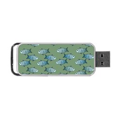 Fishes Pattern Background Portable Usb Flash (two Sides) by Pakjumat