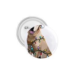White Labrador Dog T- Shirt White Labrador Dog Santa Christmas Tree Lights Xmas T- Shirt 1 75  Buttons by ZUXUMI