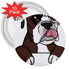 Boxer Dog T- Shirt Tri Colored Boxer T- Shirt 3  Buttons (10 Pack) 