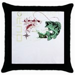 Fishing T- Shirt Playground Fishing Nature Planet Earth Playground Good Vibes Free Spirit T- Shirt Throw Pillow Case (Black) Front