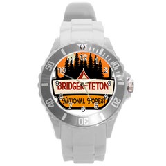 Bridger Teton T- Shirt Bridger Teton National Forest T- Shirt Round Plastic Sport Watch (l)