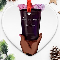 All You Need Is Love 1 Heart Ornament (two Sides) by SychEva