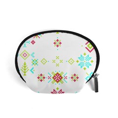 Christmas Cross Stitch Pattern Effect Holidays Symmetry Accessory Pouch (small)