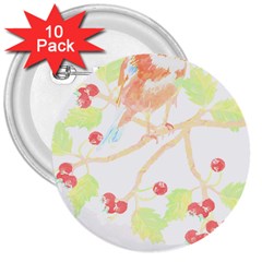 Bird Lover T- Shirtbird T- Shirt (6) 3  Buttons (10 Pack) 