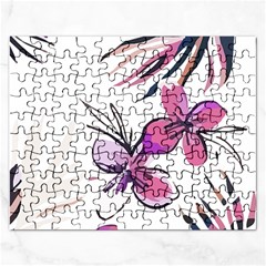 Botanical T- Shirt Botanical Creative Flower Mounted T- Shirt Rectangular Jigsaw Puzzl