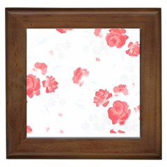 Botanical T- Shirt Botanical Pattern Flower De Purple T- Shirt Framed Tile