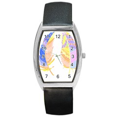 Feathers Design T- Shirtfeathers T- Shirt (4) Barrel Style Metal Watch