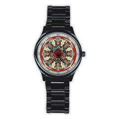 Grateful-dead-pacific-northwest-cover Stainless Steel Round Watch by Sarkoni
