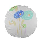 Flowers T- Shirtflowers T- Shirt (2) Standard 15  Premium Flano Round Cushions Front