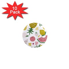 Fruits T- Shirt Funny Summer Fruits Collage Fruit Bright Colors T- Shirt 1  Mini Magnet (10 Pack) 