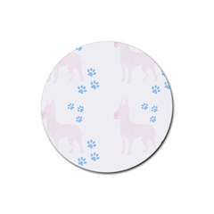 Great Dane T- Shirt Great Dane Dog Pattern T- Shirt Rubber Round Coaster (4 Pack)