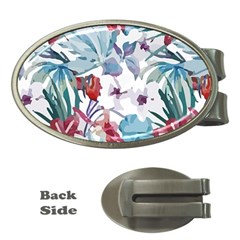 Hawaii T- Shirt Hawaii Flora Pattern T- Shirt Money Clips (oval)  by EnriqueJohnson