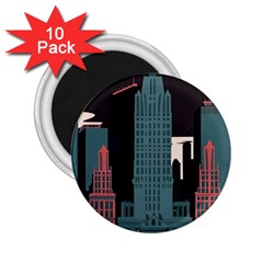New York City Nyc Skyline Cityscape 2 25  Magnets (10 Pack) 