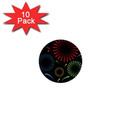 Fireworks With Star Vector 1  Mini Buttons (10 Pack)  by Ket1n9