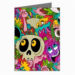 Crazy Illustrations & Funky Monster Pattern Greeting Cards (pkg Of 8) by Ket1n9