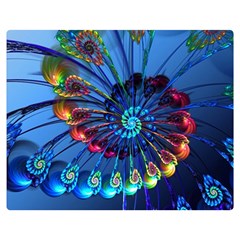 Top Peacock Feathers Two Sides Premium Plush Fleece Blanket (medium)