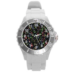 Illustration Universe Star Planet Round Plastic Sport Watch (l)