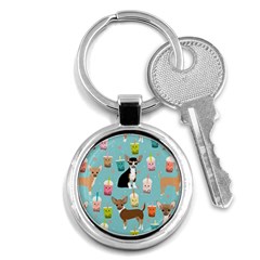 Chihuahua Bubble Kawaii Boba Tea Cute Dog Key Chain (round) by Grandong
