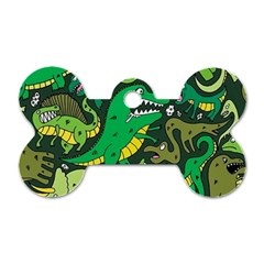 Dino Kawaii Dog Tag Bone (one Side)