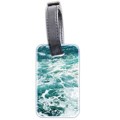 Blue Crashing Ocean Wave Luggage Tag (two Sides) by Jack14