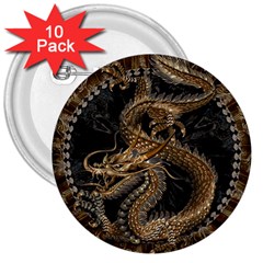 Dragon Pentagram 3  Buttons (10 Pack)  by Amaryn4rt