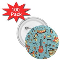 Seamless-pattern-musical-instruments-notes-headphones-player 1 75  Buttons (100 Pack)  by Amaryn4rt