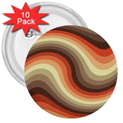 Twirl Swirl Waves Pattern 3  Buttons (10 Pack)  by Pakjumat