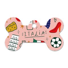 Food Pattern Italia Dog Tag Bone (two Sides)