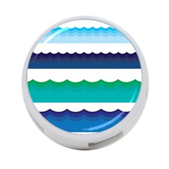 Water Border Water Waves Ocean Sea 4-port Usb Hub (one Side)