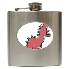 Dinosaur Dragon Drawing Cute Hip Flask (6 Oz)