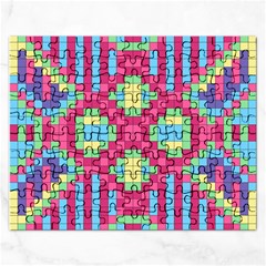 Checkerboard Squares Abstract Texture Pattern Rectangular Jigsaw Puzzl by Apen