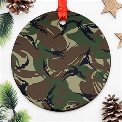 Camouflage Pattern Fabric Ornament (round) by Bedest