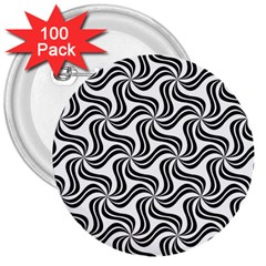 Soft Pattern Repeat Monochrome 3  Buttons (100 Pack)  by Ravend