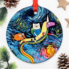 Adventure Time Art Starry Night Van Gogh Ornament (round)
