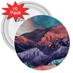 Adventure Psychedelic Mountain 3  Buttons (10 Pack) 