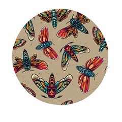 Tattoos Colorful Seamless Pattern Mini Round Pill Box (pack Of 3)