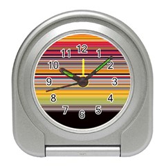 Neopolitan Horizontal Lines Strokes Travel Alarm Clock