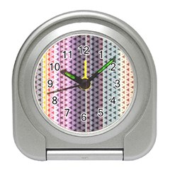Triangle Stripes Texture Pattern Travel Alarm Clock