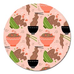 Japanese Street Food Soba Noodle In Bowl Magnet 5  (round)